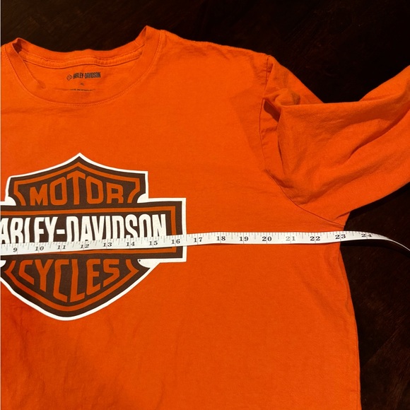 Harley-Davidson Men’s Bar and Shield Long Sleeve Safety Orange Graphic T-shirt - Picture 3 of 5
